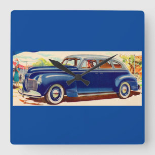 Blau 1941 Plymouth Quadratische Wanduhr