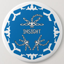 Blau, 3. Augen-Chakra "Einsicht" Libelle weißer Hi Button