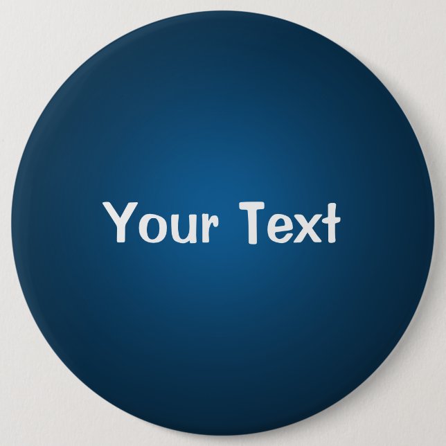 Blau 6" Vorlage für benutzerdefinierte Texttasten Button (Vorderseite)