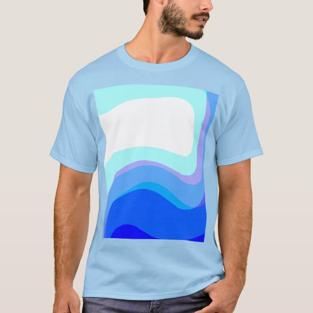 Blau Abstrakt 1112 T-Shirt (Vorderseite)