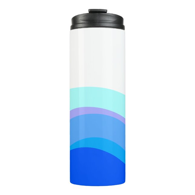 Blau Abstrakt 1112 Thermosbecher (Vorderseite)