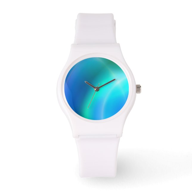 Blau Abstrakt Armbanduhr (Vorderseite)