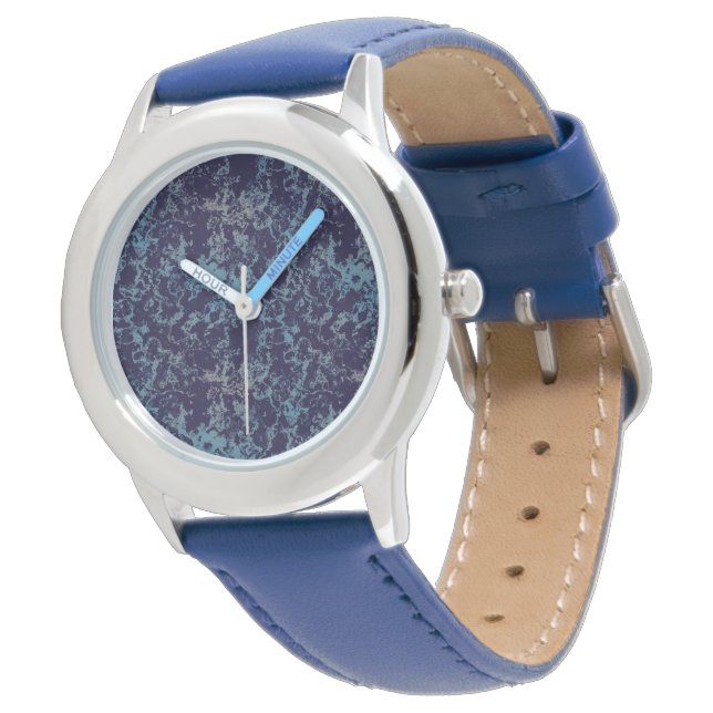 Blau Abstrakt Armbanduhr (Schrägansicht)