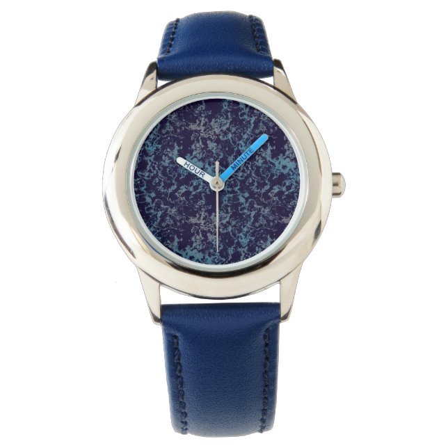 Blau Abstrakt Armbanduhr (Vorderseite)
