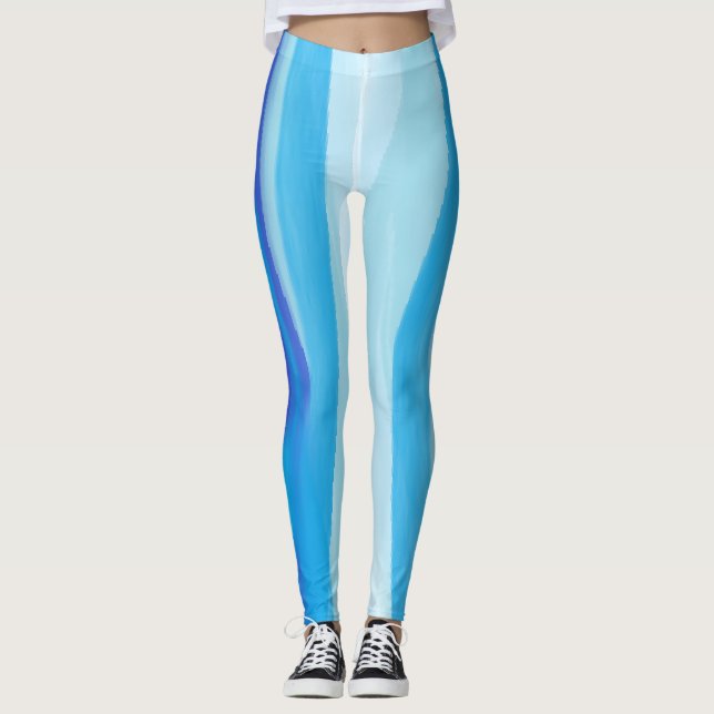 Blau abstrakt leggings (Vorderseite)