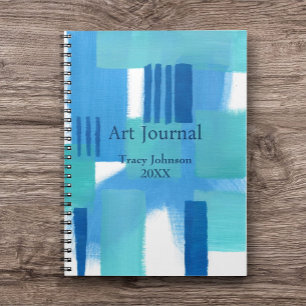 Blau Abstrakt mit Name/Year Art Journal/ Notizblock