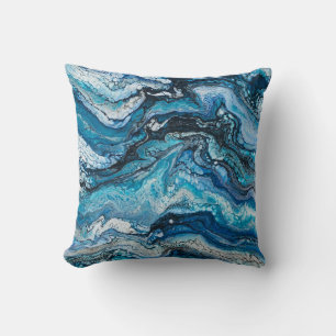 Blau Abstrakt Modern Kissen