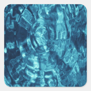 Blau Abstrakt Quadratischer Aufkleber