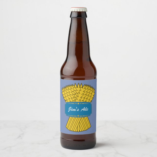 Blau, Agraretikett. Bierflaschenetikett (Vorderseite)