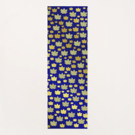 Blau, Ahorn, Ahornblatt, glänzend, Gold, Metall, Yogamatte