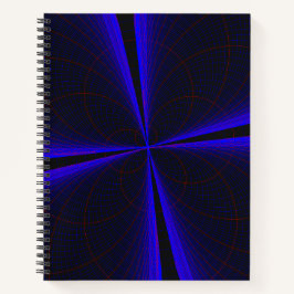 Blau akzentuiertes Kleeblatt geometrisches Spiraln Notizbuch