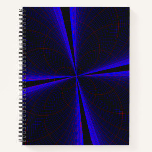 Blau akzentuiertes Kleeblatt geometrisches Spiraln Notizbuch