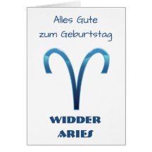 Blau Alles Gute zum Geburtstag Widmer Aries Zodiac