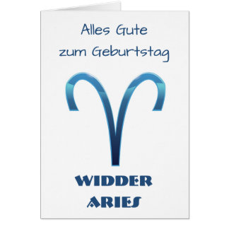 Blau Alles Gute zum Geburtstag Widmer Aries Zodiac
