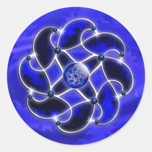 Blau als Meeresaufkleber Runder Aufkleber