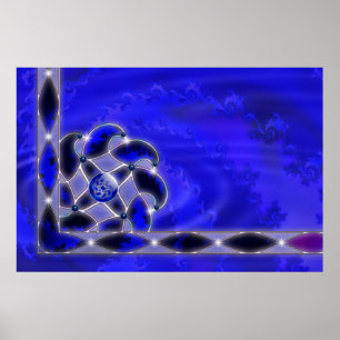 Blau als Meeresdruck Poster