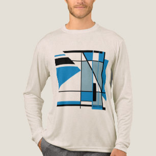 Blau Aquamarin Schwarz MCM Look Mosaic Geometric A Tri-Blend Shirt