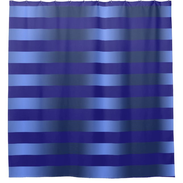 Blau auf blau, gestreifter, klassischer Duschvorha Duschvorhang (Vorderseite)