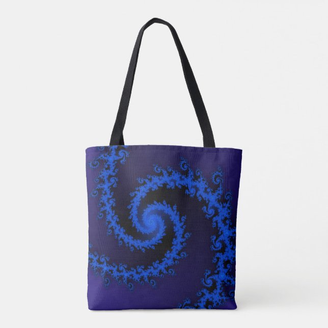 BLAU AUF BLAUE FRAKTAL DESIGN TASCHE (Rückseite)