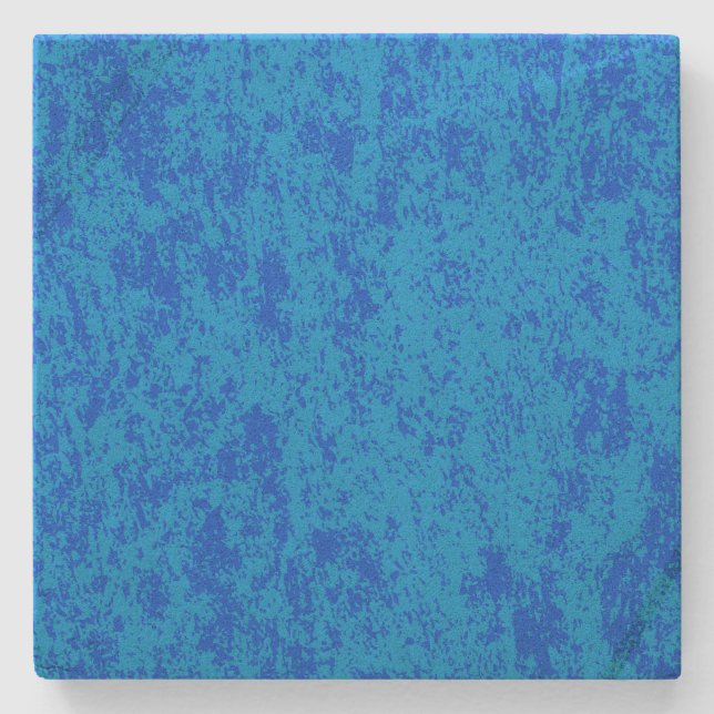 Blau auf blauem Marmor, Gepunkteter Stone-Unterset Steinuntersetzer (Vorderseite)