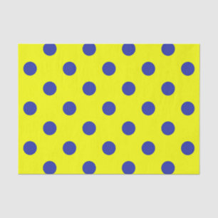 Blau auf gelben Punkten Musterdesign Seidenpapier