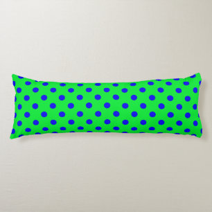 Blau auf grünem Polka-Punkte-Musterdesign  Seitenschläferkissen
