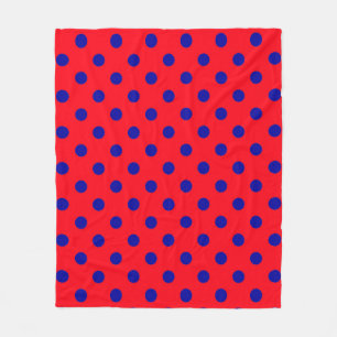 Blau auf Red Polka Dots Design Fleecedecke