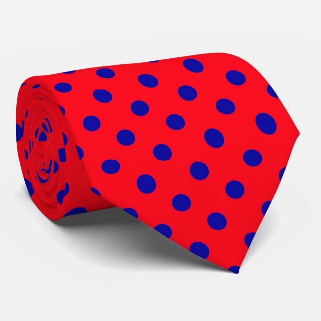 Blau auf Red Polka Dots Design Krawatte (Von Creator hochgeladen)