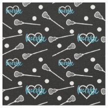 Blau auf schwarzen Lacrosse Sticks & Herzmuster