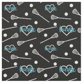 Blau auf schwarzen Lacrosse Sticks & Herzmuster Stoff