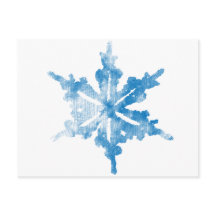 Blau auf weißem, frostigem Snowflake-Design