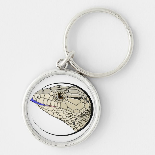 Blau aufgeleckter skink Schlüsselanhänger (Vorne)