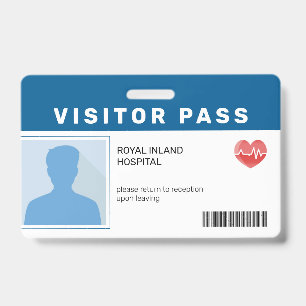 Blau   Ausweis Hospital Besucher ID Ausweis