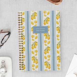Blau   Bauernmarkt Zitrone Personalisiert Notizbuch
