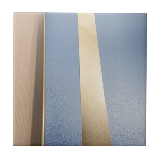 Blau, beige und goldene Keramik Fliesen (Vorderseite)