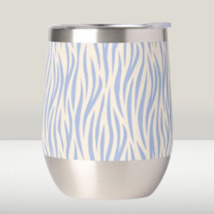 Blau & Beige Zebra Streifen Stielloser Weintumbler