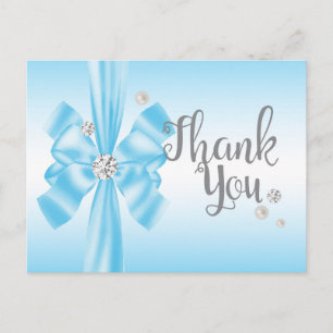 BLAU beuge elegante Danksagkarte Postkarte