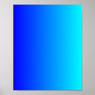 Blau bis Aqua Gradient Poster