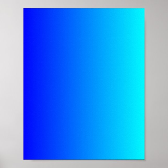Blau bis Aqua Gradient Poster (Vorne)