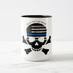 Blau bis Knochen (schwarz) Zweifarbige Tasse