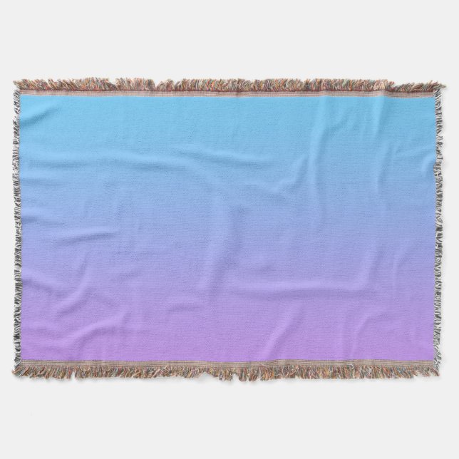 Blau bis Lavende Linear Ombre Gradient Muster Decke (Vorderseite)