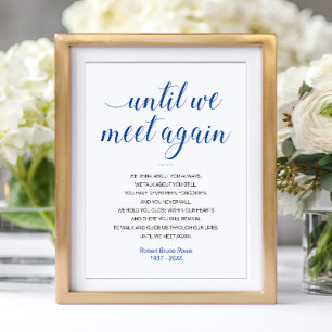 Blau bis wir wieder Beerdigung Gedicht mit Namen t Poster