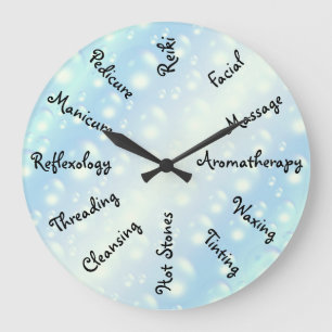 Blau-Blasen-Schönheits-Therapieentwurf Große Wanduhr