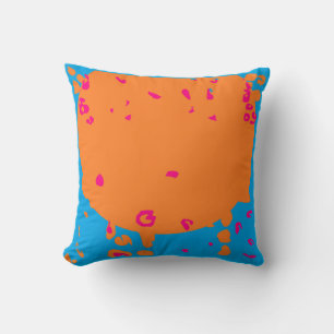 Blau-blasse Orangenfarbe in pink-farbenem Design Kissen