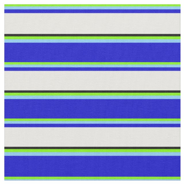 Blau, Blau, Weiß und Schwarz. Stoff (Nahaufnahme)