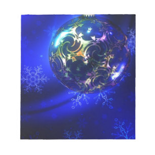 Blau-blaue Weihnachtsbaumgestaltung, nach Maß anpa Notizblock