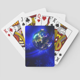 Blau-blaue Weihnachtsbaumgestaltung, nach Maß anpa Spielkarten