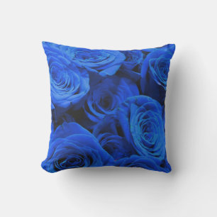 Blau blühende Blumen blauer Rose Kissen