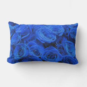 Blau blühende Blumen blauer Rose Lendenkissen