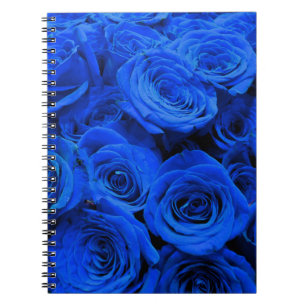 Blau blühende Blumen blauer Rose Notizblock